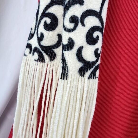 💜Vintage Ivory & Black Scroll Print Pashmina Scarf - Picture 8 of 12
